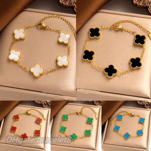 Clover de quatro folhas Classic Luxury Accessories Colar Set Pinglelet Bracelet Stud Relings de Jóias de Casamento de Colar de Colar Gold de 18k Bated Girl Girl Chrismas Presente Presente