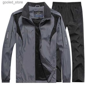 Men's Tracksuits Men's sports running track and field wear hoodie casual full zipper jacket and sports pants set gym jogging sportswear men's clothing Q231025