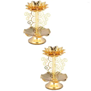 Świece 2 PC Tabilka Dekoracja Stolik Atloy Vintage Candleholder Praktyczny stojak Tealight TEALIGHT