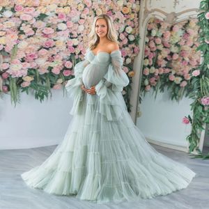 Light Sky Blue Mother Of Bride Dresses Off The Shoulder Neck Lace Long Sleeves Beaded Evening Party Gowns Chiffon Plus Size 328 328