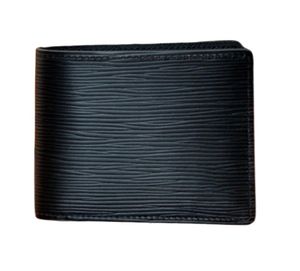 Diseñadores de cuero genuino Hombres Carteras a cuadros Monederos de diseñador Cartera corta de cuero de lujo Titular de la tarjeta Carteras Bolsillo clásico 10A Genuino 0001