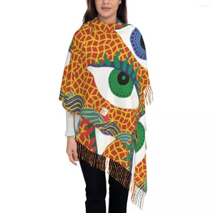 Schals Two Eye Yayoi Kusama Schal Wraps Frauen Warmer langer weicher Schal Polka Aesthetic Dots Pashmina Quaste