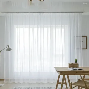 Curtain 140x120/100x200/140x230cm 2pcs White Tulle Curtains Luxury Living Room Bedroom Window Garden Yard Screening Decoration