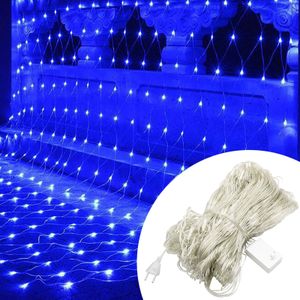 Juldekorationer LED Fiske Net Light Color String blinkande utomhusvattentät bröllop Allstar Decor 231025
