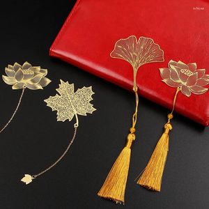 Chinese Style Hollow Out Bookmark Tassel Pendant Retro Book Clip Metal Pagination Mark Stationery School Office Supplies