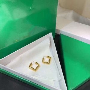 여성을위한 디자이너 Bottega Senior Classic Small 향기로운 바람 BVB New Clover Golden Brass Veneta Earrings