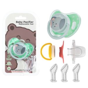 Other Baby Feeding Miyocar Lovely Elephant Pacifiers Bring Replacement Nipple Includes 3 Different Size Silicone Teat for Boy and Girl 231025