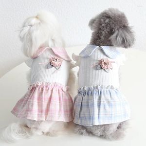 Dog Apparel Cotton Summer Dress Cute Pet Cat Clothes For Small Dogs Poodle Pomeranian Costume Chihuahua Garment Drop