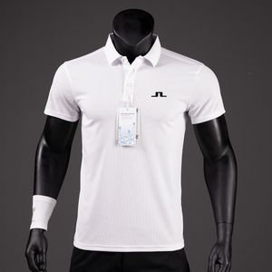 Męskie polo letnie koszule golfowe mężczyźni swobodny koszulki polo krótkie rękawy lato oddychanie szybkie suche j Lindeberg golf golf t -koszulka 23 391