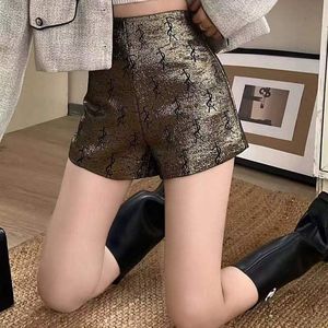 Women's high waist gold letter print sexy fashion shorts SMLXL