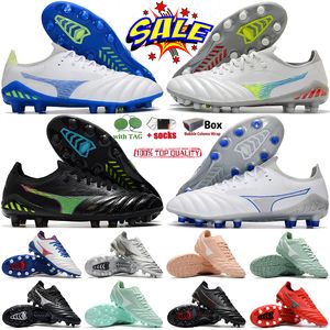 Kvinnors fotbollskor män 2023 Morelia Neo III Made in Japan FG Sports Shoes High Ankle Football Boots Tonåringar Vuxen Cleats Grass Training Match Sneakers