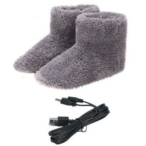 加熱された靴下ペア冬のUSB電気暖房女性男性快適なぬいぐるみ暖かい洗える靴