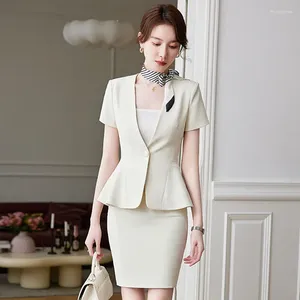 Women's Two Piece Pants Suit Business Clothing Summer Temperament Jewelry Store El Front Stage Work Wear Clothes Tooling