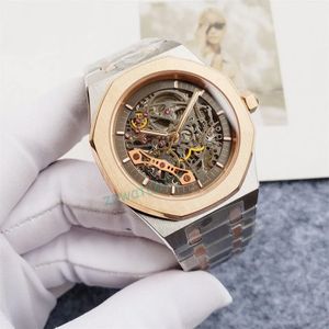 2023 de alta qualidade relógio de marca superior moda oco out business mens watch 42mm safira relógio de luxo automático designer mecânico esportes mens watch montre