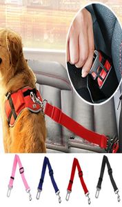 Justerbar husdjurssäkerhetssäkerhetsbälte Nylon PETS Valpstol Ledning Leash Dog Harness fordon Säkerhetsbälte Pet Supplies Travel Clip XD231913446649
