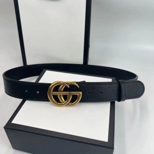 2023 Famous brand classic men's design leather belt women men's casual real luxury letter smooth buckle Size 105-125cm designer belt box