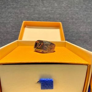 Europe America Style Men Aged Gold-colour Engraved V Initials Wood Ring MP2782238q