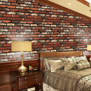 Wall Stickers Bricks Self-adhesive Background Wallpaper Roll Home Decor