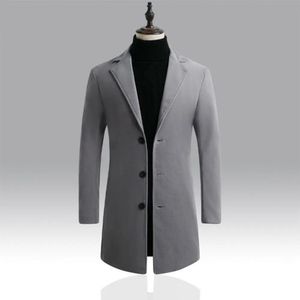 Men S Trench Coats Korean Style Men Coat Lapel Button En Casual Overcoat Jackets Warm Long Outwear Spring Windbreaker 231025