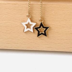 White Black Gold Edge Star Chain Bookmarks Books Marker of Page Student Stationery