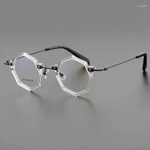 Montature per occhiali da sole Montature per occhiali poligonali moda Donna Uomo Occhiali da vista classici in acetato di alta qualità Miopia Lettura Casual Personalizzata