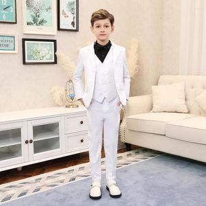 Men's Suits Style White Suit Flower Girl Dress Wedding Party Prom Kids Boy Costume Homme Mariage Handsome Child Jacket
