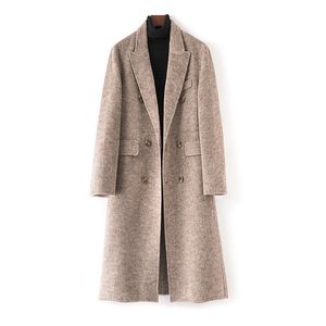 2023 Nuovo cappotto di lana double face Cappotto di lana da uomo Colletto di lana Moda uomo Versione coreana Cashmere Lunghezza al ginocchio Capispalla