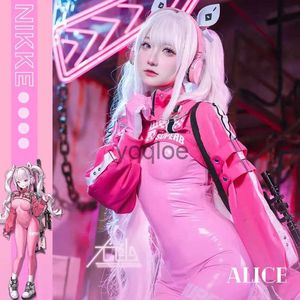 Anime Costumes Anime Irelia H Store Nikke Alice Cosplay Costume Victory Sexy Outfit Game Pink Jumpsuit Set Jacket Halloween Costume Women Suits J231025
