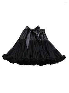 Kjolar kvinnors elastiska midja chiffong petticoat puffy tutu tyll kjol halloween balett dansar flerskikts cosplay fluffy