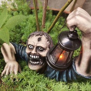 Party Decoration Zombie Lantern Resin Home Horror Movie Decorate Garden Gnomes Statue Crafts Halloween For Outdoor Yard Lawn Ornaments