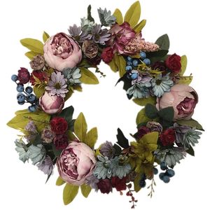 Juldekorationer Artificial Flower Wreath Creative Hanging Pendant Housewarming Gift Supplies for Christmas Shopping Mall Center Decor 231023