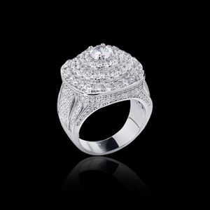 Bling smycken tillbehör Pure 925 Sterling Silver Hip Hop Engagement Moissanite Platinum Ring för män med pris