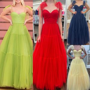 Swiss Polka Dot Prom Dress 2K24 Bow Tie Lady Pageant Winter Formell Cocktail Party Gown Red Carpet Runway Drama Black-Tie Gala Special Endan Bridesmaid Green Yellow