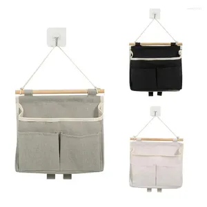 Caixas de armazenamento Saco de suspensão de parede portátil pendurado montado armário porta cesta com bolsos suporte de mercearia para casa