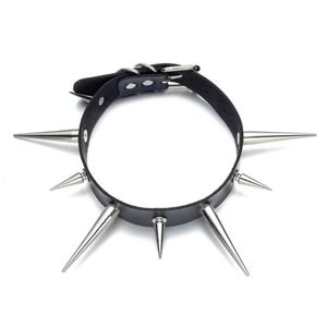 Chokers Big Spike Choker punk faux läderkrage för kvinnor män coola chunky nitar med chocker goth stil halsband accessoarer2851