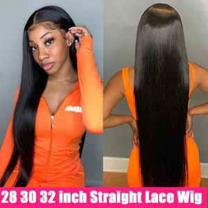 Spetsspår 13x4 13x6 Transparent Human Hair Lace Frontal Wigs Pre Plucked 4x4 Stängningsperuk Brasiliansk rak spets främre mänskliga hår peruk 231024