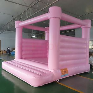 無料配達屋外アクティビティ13x13ft 4x4m屋外インフレータブルウェディングバウンサーパステルピンクムーンハウスバースデーパーティージャンパー弾力のある城