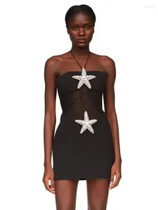 Sukienki swobodne 2023 Summer Sexy Mini Sukienka Kobieta bez rękawów