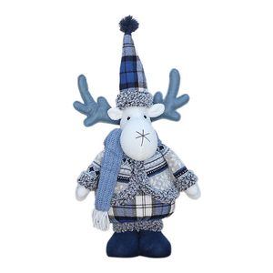 Dekoracje świąteczne niebieskie dekoracja drzewa lalki spiczasta czapka długa okno jelenia Łatwa instalacja 231025