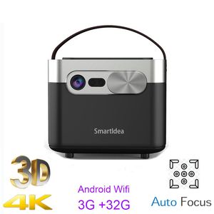 D25 Full HD 1920x1080 Projektör 4K 3D ANSI 1000Lümenler Android (3G+32G) 5G WiFi DLP ProYector Otomatik Focus Video Beamer