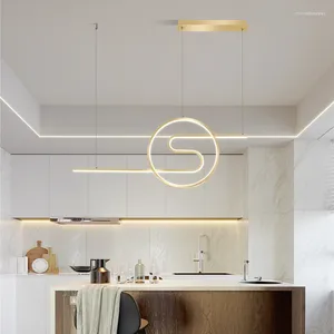 Chandeliers Nordic Led Restaurant chandelier 침실 부엌 거실 엘 샵 도서관 블랙 골든 조절 가능한 교수형 램프