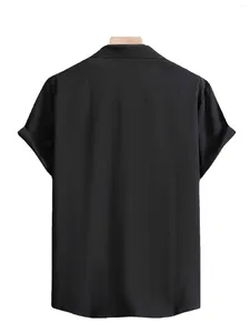 Men's Casual Shirts Summer In Men Fashion Patchwork Black Short Sleeve Beach Designer Camisas De Hombre Size S-XXL