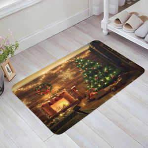 Carpet Christmas Room Tree Fireplace Kitchen Doormat Bedroom Bath Floor House Hold Door Mat Area Rugs Home Decor 231025