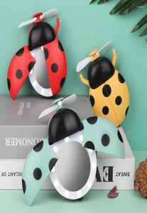 Kompakta speglar Mini Portable Ladybird Formed USB RECHARGABLE FAN LED Fyll Light Makeup Mirror Multifunctional5802229