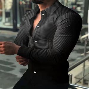 Men's T-Shirts Shirt Long Sleeve Hawaiian Social Luxury Button Cardigan Linen Blouse Single Breast Turn-down Collar For Men C306h