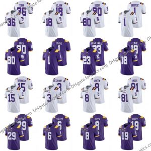 Travin Dural NCAA Lsu Tigers College Football Jersey personalizado Jarvis Landry Chase Joe Burrow Justin Jefferson Clyde Edwards Helaire Derrius Gu