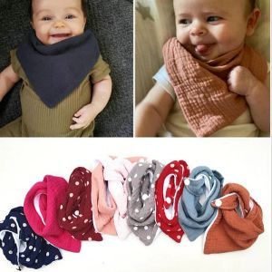 Bebek besleme önlüğü yumuşak pamuklu gazlı bez tükürük havlu toddler dot üçgen fular yenidoğan bandana geğer bez bebek kız duş hediyeleri zz