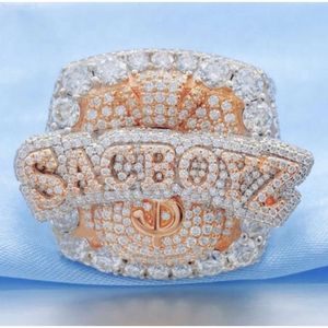 Luxury Custom Hip Hop Fine Jewelry Men's Iced Out Champion Ring Real Vvs Moissanite Diamond 925 Silver 10k Gold Ring Men