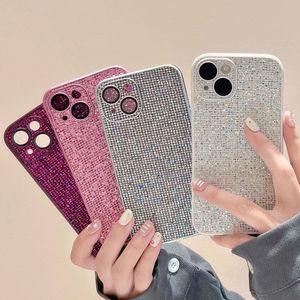 Bling elmas telefon kılıfları parıltılı rhinestone arka kapak parıltılı sert koruyucu iPhone 15 15pro 15plus 15 Pro Max 14 13 12 11