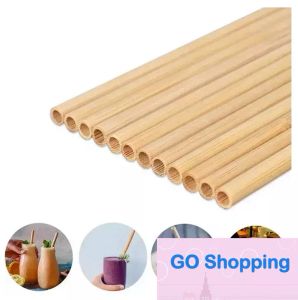 Quality Natural 100% Bamboo Drinking Straws Eco-Friendly Sustainable Straw Reusable Drinks Straw for Party Kitchen 20cm